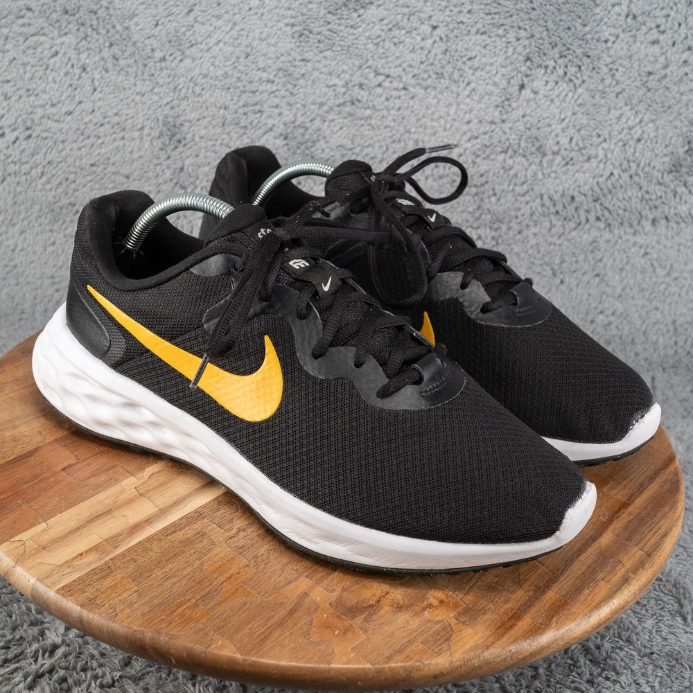 Size 11.5 - Nike Revolution 6 Black Metallic Gold Running Shoe‎
